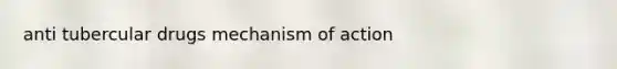 anti tubercular drugs mechanism of action