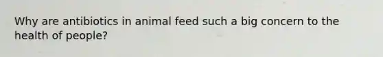 Why are antibiotics in animal feed such a big concern to the health of people?