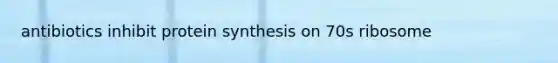 antibiotics inhibit protein synthesis on 70s ribosome