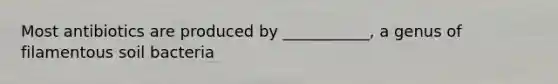 Most antibiotics are produced by ___________, a genus of filamentous soil bacteria