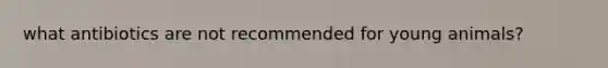 what antibiotics are not recommended for young animals?