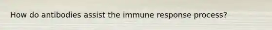 How do antibodies assist the immune response process?