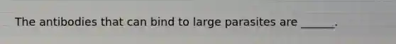 The antibodies that can bind to large parasites are ______.