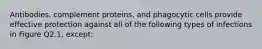 Antibodies, complement proteins, and phagocytic cells provide effective protection against all of the following types of infections in Figure Q2.1, except: