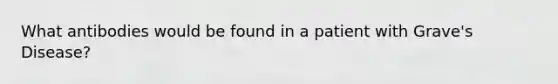 What antibodies would be found in a patient with Grave's Disease?
