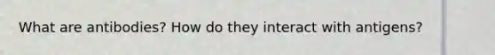 What are antibodies? How do they interact with antigens?