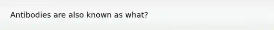 Antibodies are also known as what?