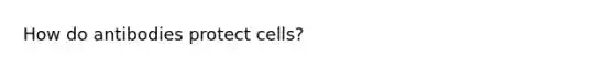 How do antibodies protect cells?