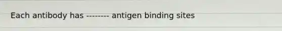 Each antibody has -------- antigen binding sites