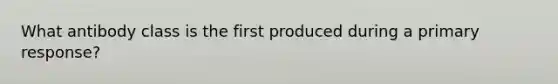 What antibody class is the first produced during a primary response?