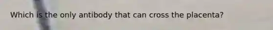 Which is the only antibody that can cross the placenta?