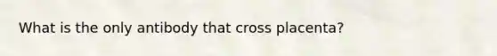 What is the only antibody that cross placenta?
