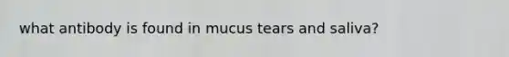 what antibody is found in mucus tears and saliva?