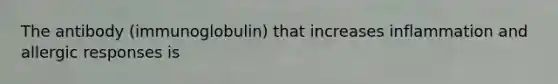 The antibody (immunoglobulin) that increases inflammation and allergic responses is