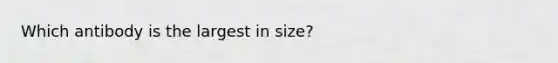 Which antibody is the largest in size?