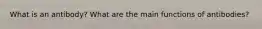 What is an antibody? What are the main functions of antibodies?
