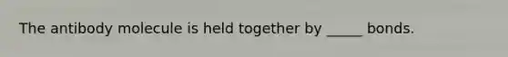 The antibody molecule is held together by _____ bonds.