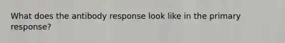 What does the antibody response look like in the primary response?