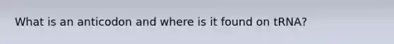 What is an anticodon and where is it found on tRNA?