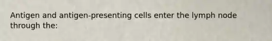 Antigen and antigen-presenting cells enter the lymph node through the: