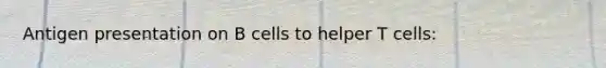 Antigen presentation on B cells to helper T cells: