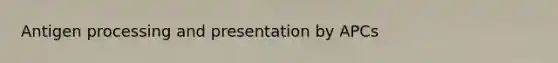 Antigen processing and presentation by APCs