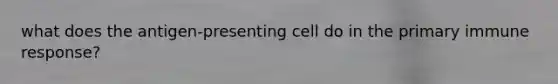 what does the antigen-presenting cell do in the primary immune response?