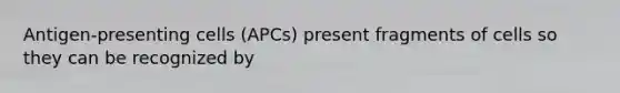 Antigen-presenting cells (APCs) present fragments of cells so they can be recognized by