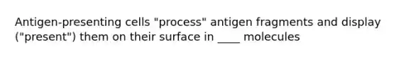 Antigen-presenting cells "process" antigen fragments and display ("present") them on their surface in ____ molecules