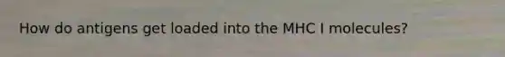 How do antigens get loaded into the MHC I molecules?
