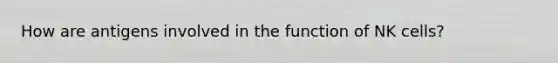How are antigens involved in the function of NK cells?