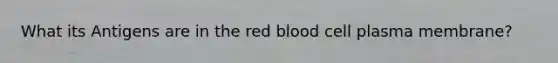 What its Antigens are in the red blood cell plasma membrane?