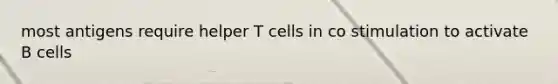 most antigens require helper T cells in co stimulation to activate B cells