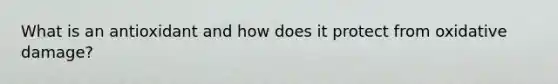What is an antioxidant and how does it protect from oxidative damage?