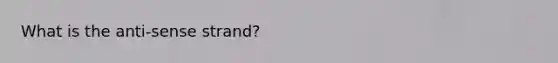 What is the anti-sense strand?