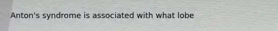 Anton's syndrome is associated with what lobe
