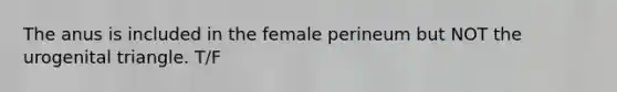 The anus is included in the female perineum but NOT the urogenital triangle. T/F