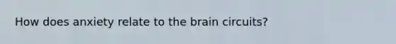 How does anxiety relate to the brain circuits?