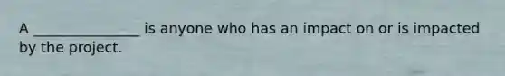 A _______________ is anyone who has an impact on or is impacted by the project.