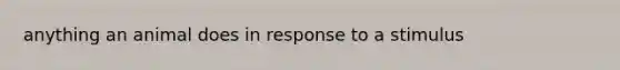 anything an animal does in response to a stimulus