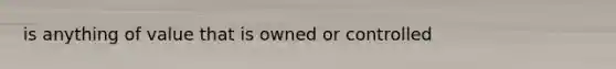 is anything of value that is owned or controlled