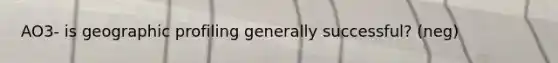 AO3- is geographic profiling generally successful? (neg)