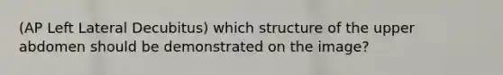 (AP Left Lateral Decubitus) which structure of the upper abdomen should be demonstrated on the image?