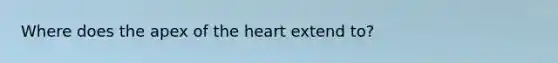 Where does the apex of the heart extend to?