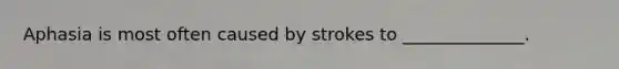 Aphasia is most often caused by strokes to ______________.