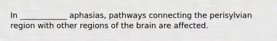 In ____________ aphasias, pathways connecting the perisylvian region with other regions of the brain are affected.