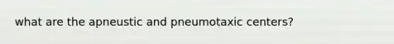 what are the apneustic and pneumotaxic centers?