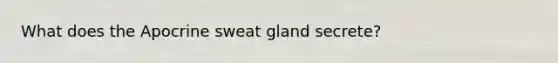 What does the Apocrine sweat gland secrete?