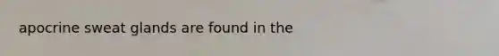 apocrine sweat glands are found in the