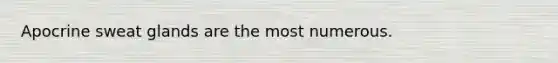 Apocrine sweat glands are the most numerous.